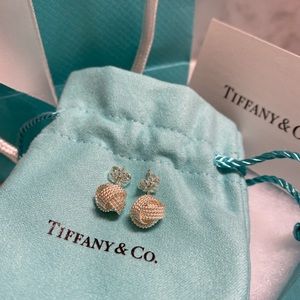Tiffany & Co sterling silver twisted knot earrings